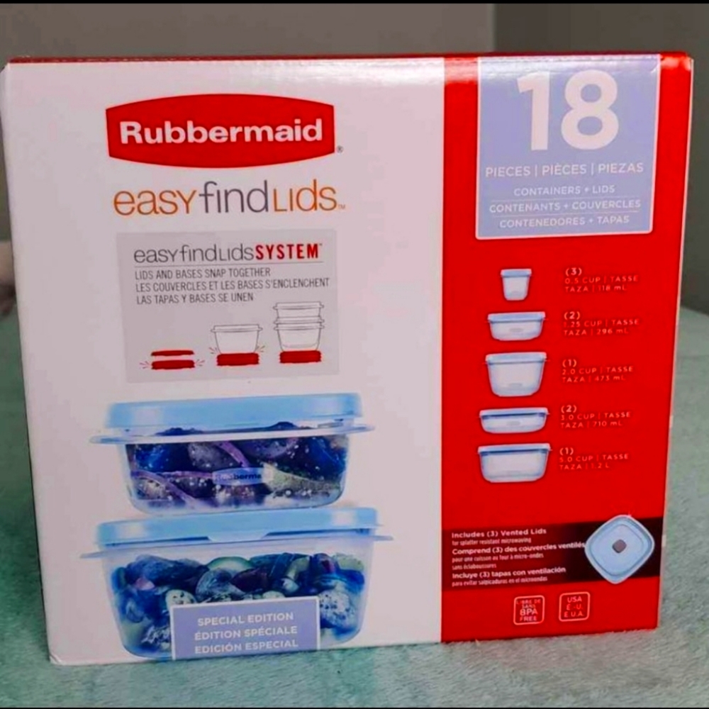 Rubbermaind 18 pieces New